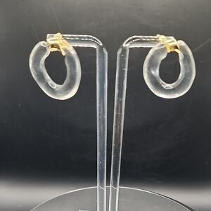 Elegant Gold and Clear Hoop Earrings